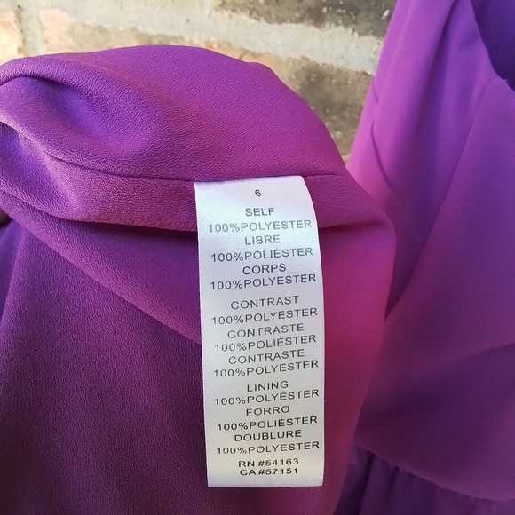 Jessica Simpson Sleeveless Dress Size 6 Fuchsia w/ High Low Hem Criss Cross Back - Picture 15 of 16